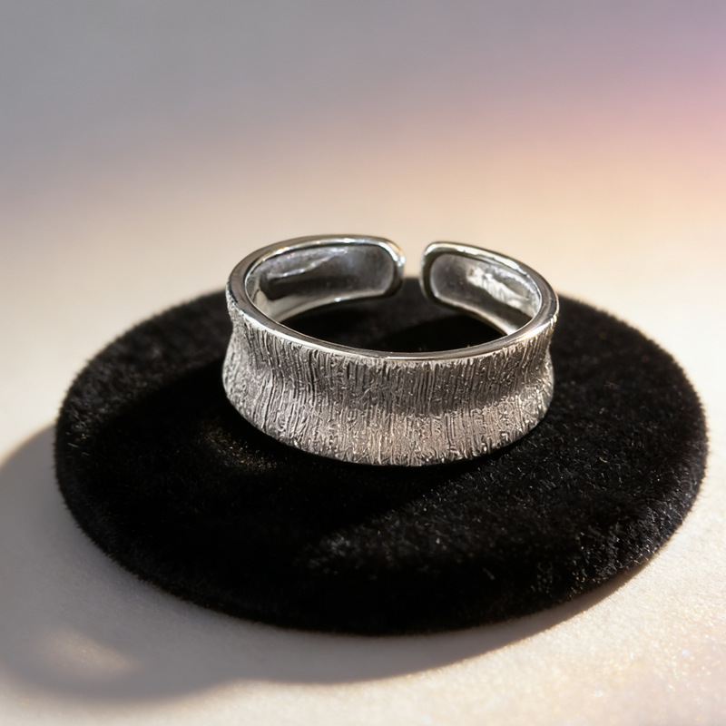 Women Accessories Drawing - Bagues empilables épaisses en argent Sterling