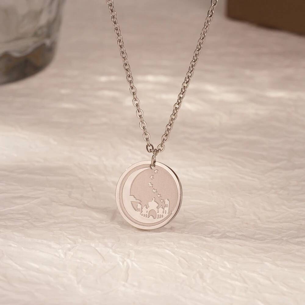 Coin Necklace Delicate - Collier pendentif rond avec disque de
