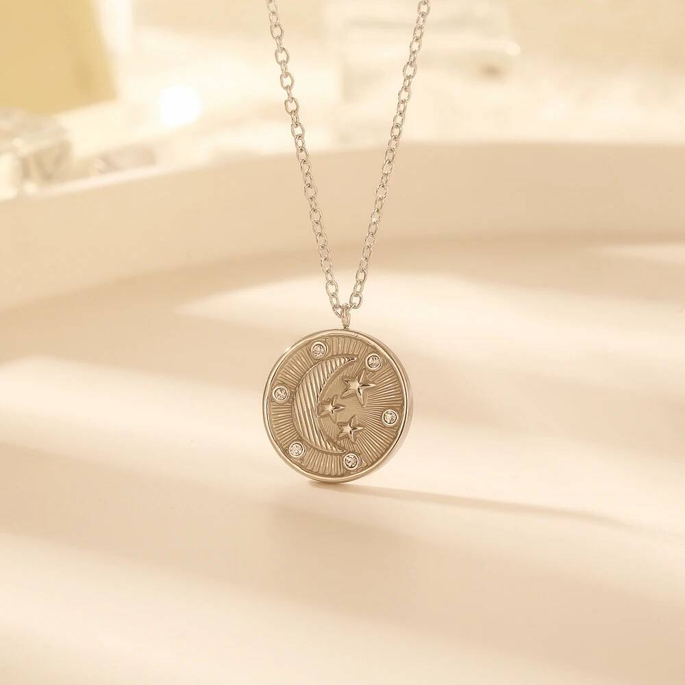 Coin Necklace Delicate - Collier en acier inoxydable pour femmes,