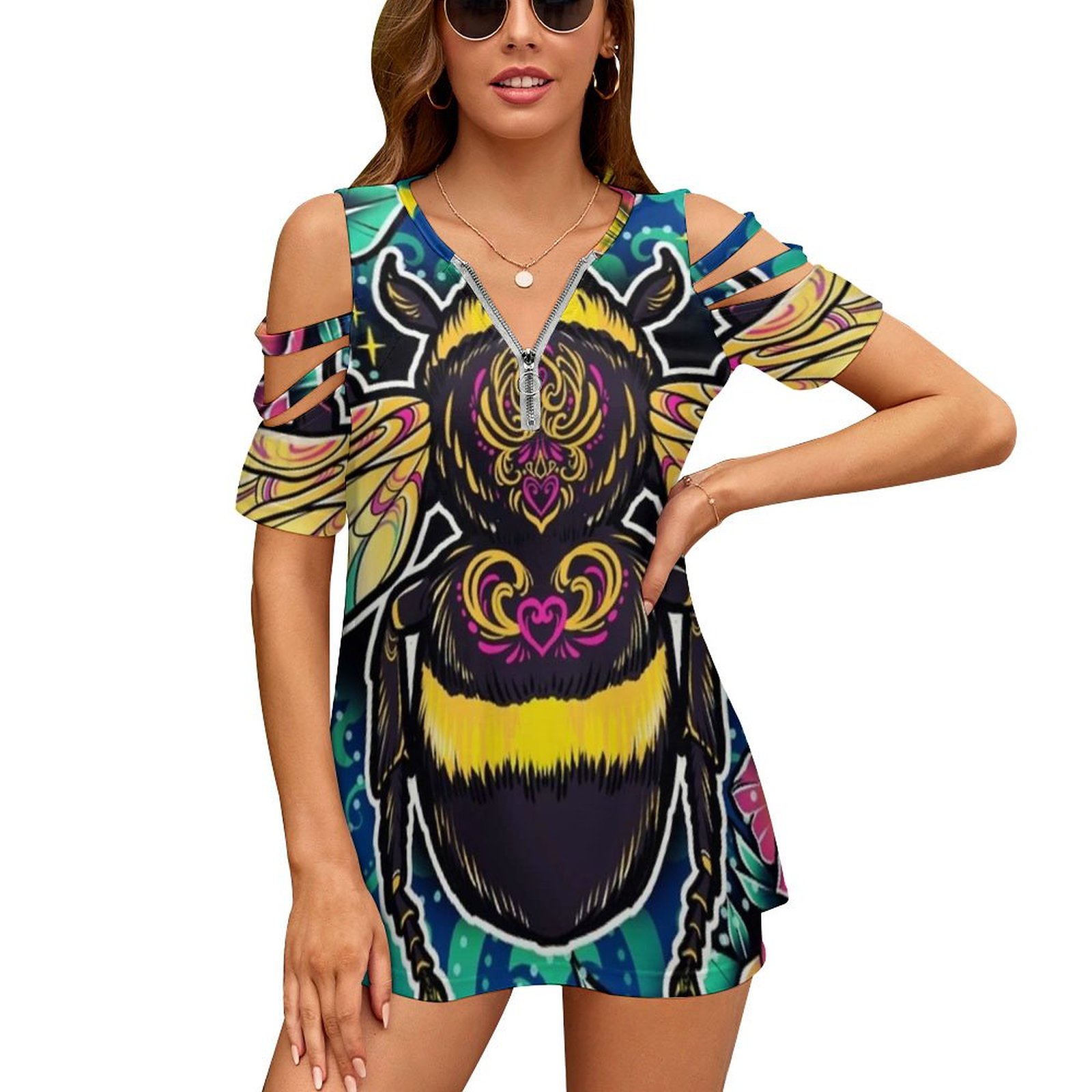 Women Accessories Drawing - Chemise à manches courtes pour femme,