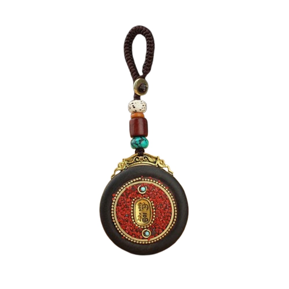 Women Accessories Nepal - Porte-clés ethnique en bois d'ébène, style