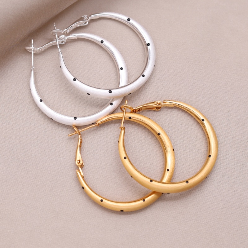 Women Accessories Drawing - Boucles d'oreilles rondes en métal plaqué