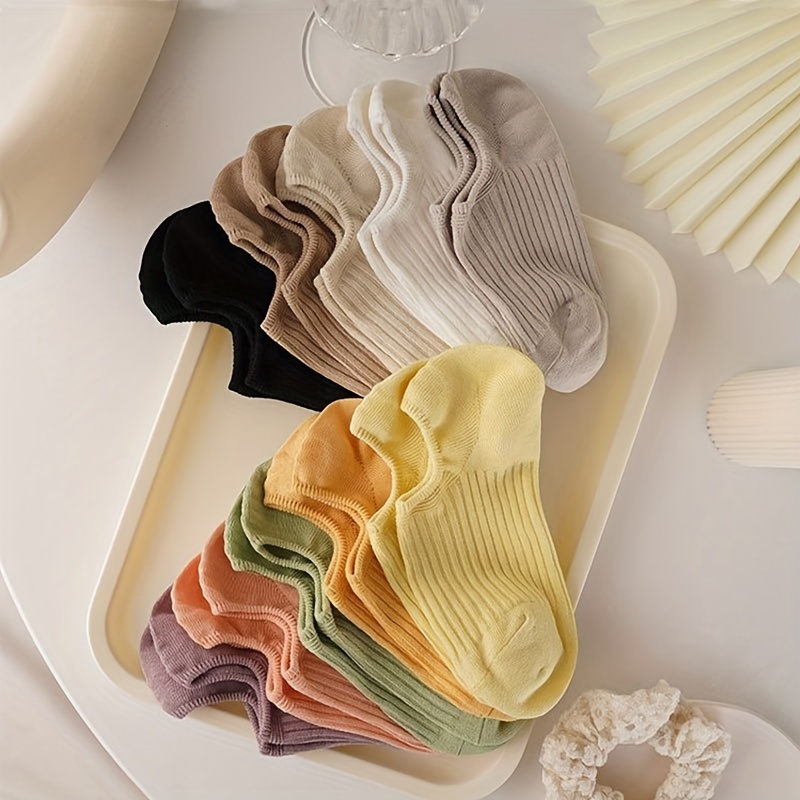 Women'S Ankle Accessories - 5 paires de chaussettes courtes côtelées