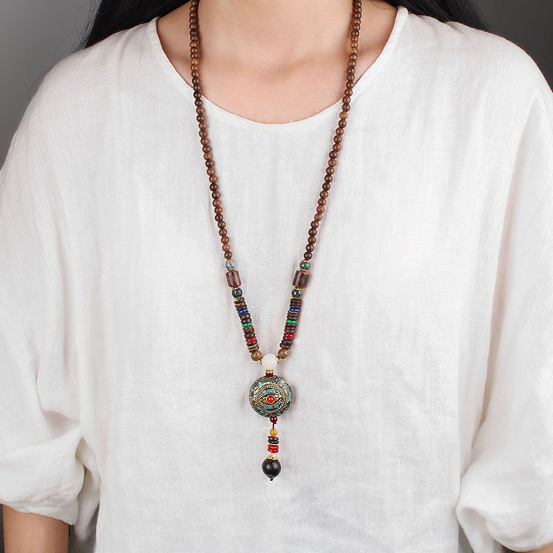 Collier thangka long et exotiq - Women Accessories Nepal avis et prix