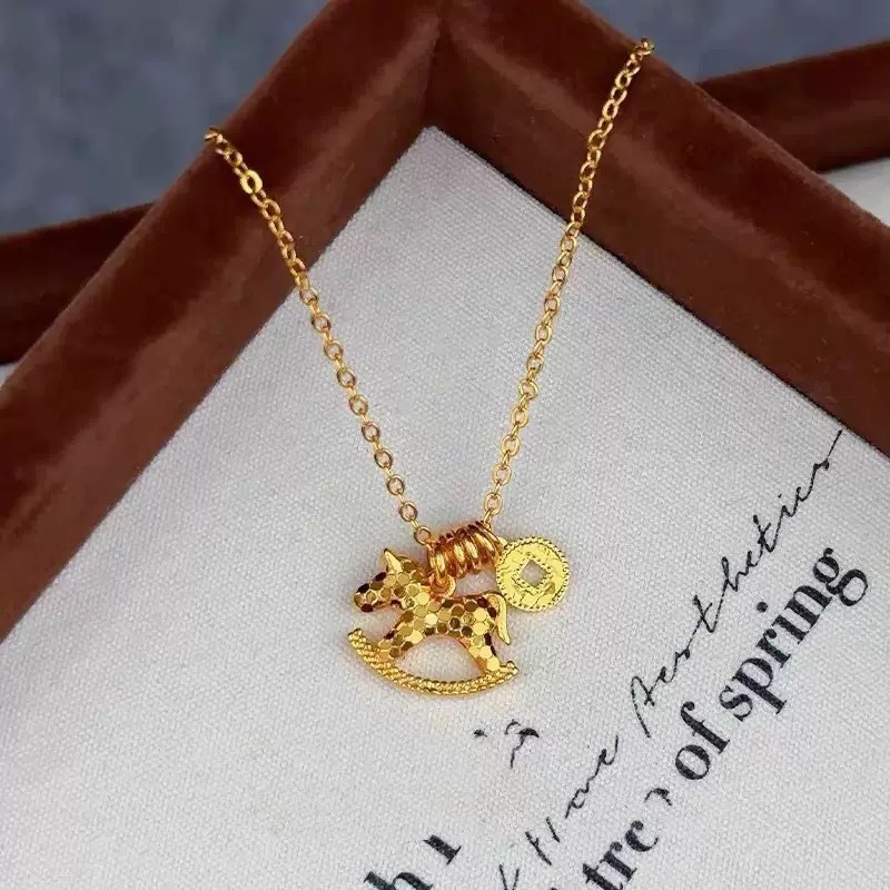 Collier Pendentif Cheval Effet - Coin Necklace Delicate avis et prix