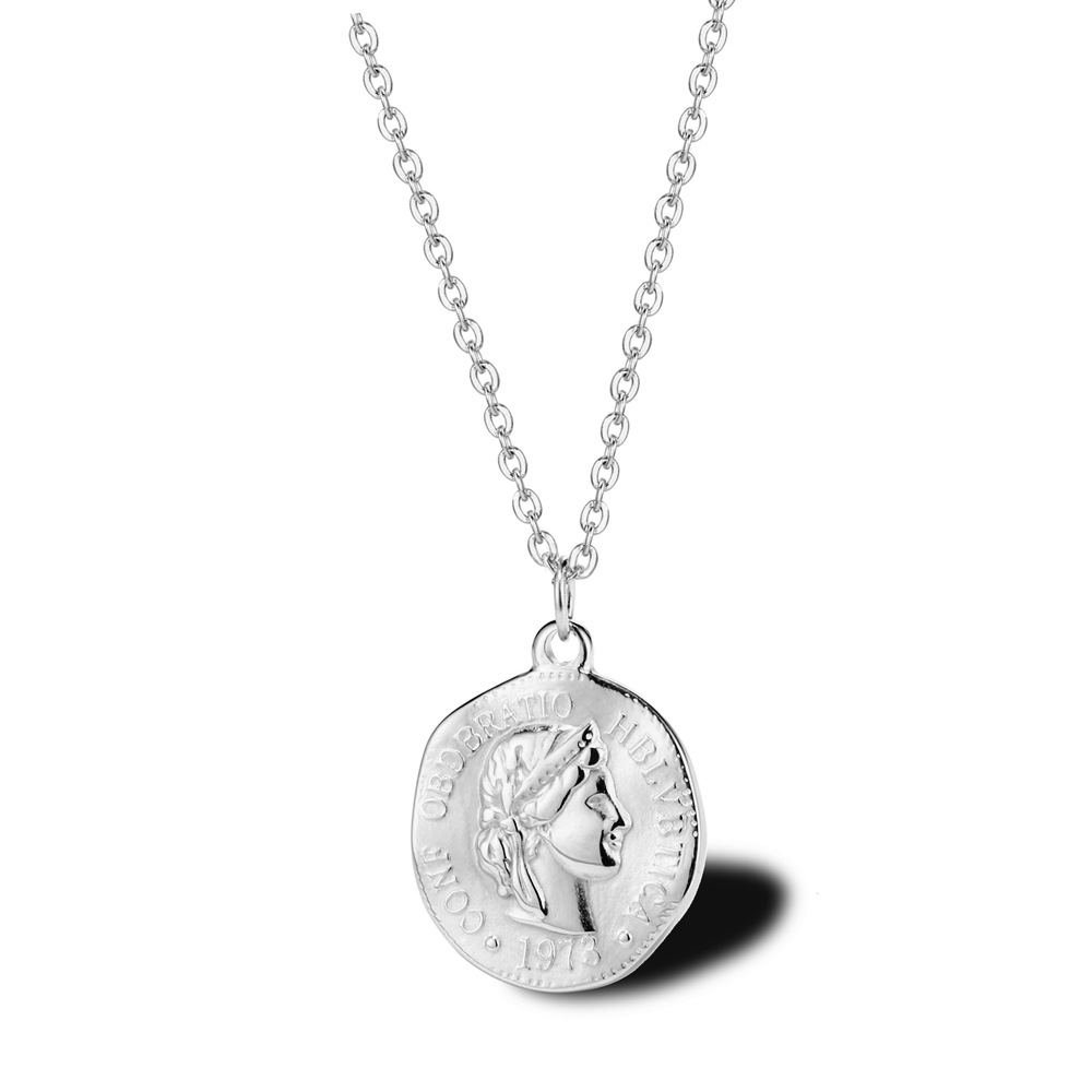 Collier pendentif disque rond  - Coin Necklace Delicate avis et prix