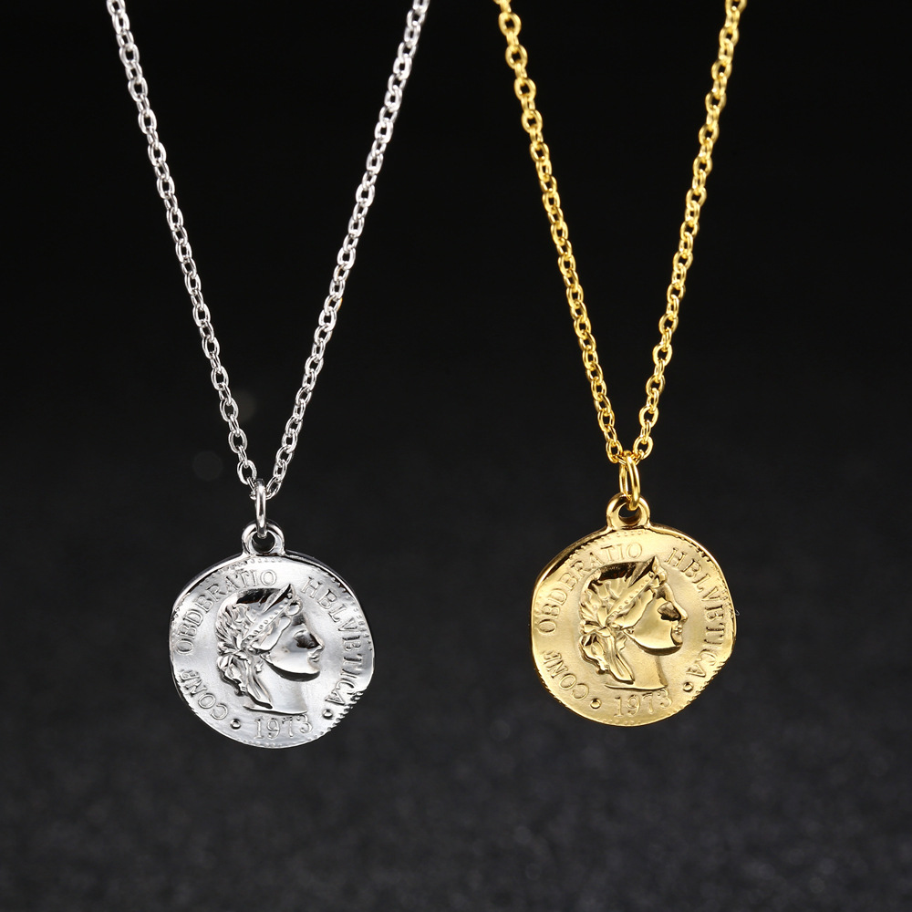 Collier pendentif disque rond  - Coin Necklace Delicate avis et prix