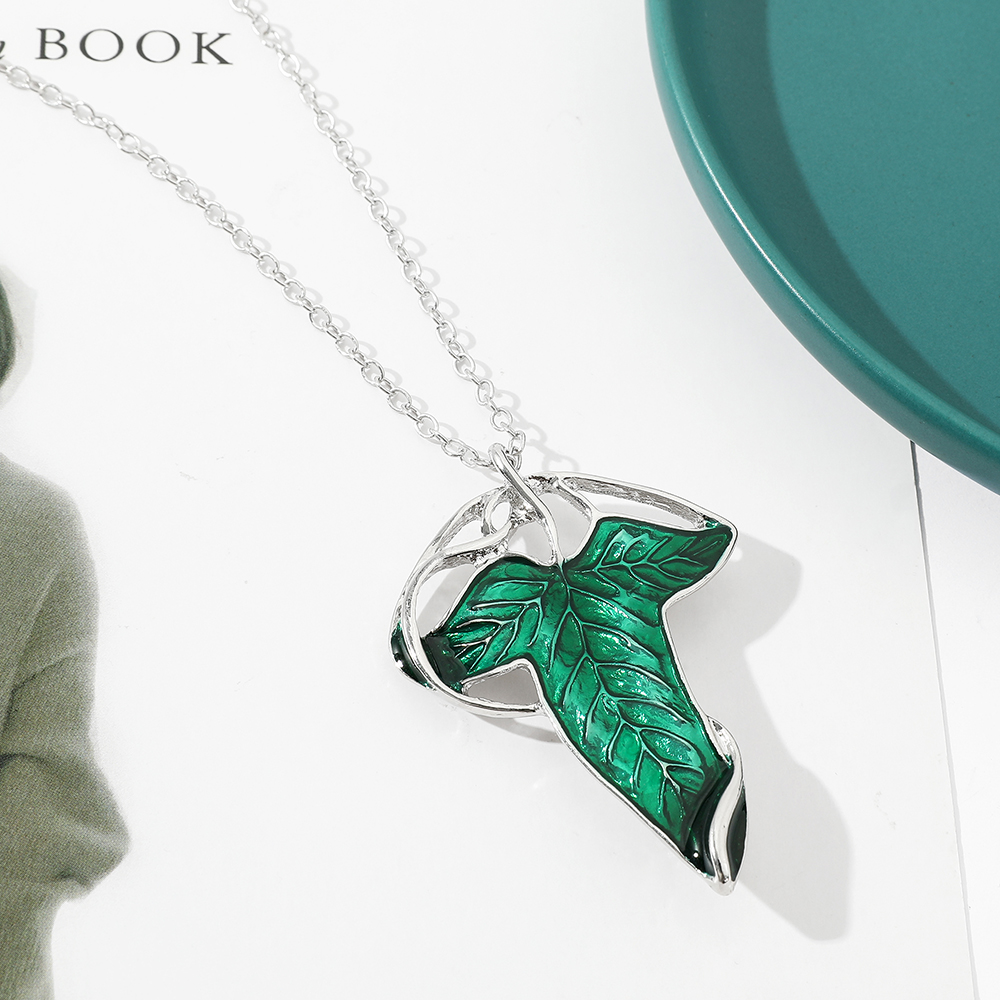 Collier pendentif feuille vert - Women Accessories Chain avis et prix