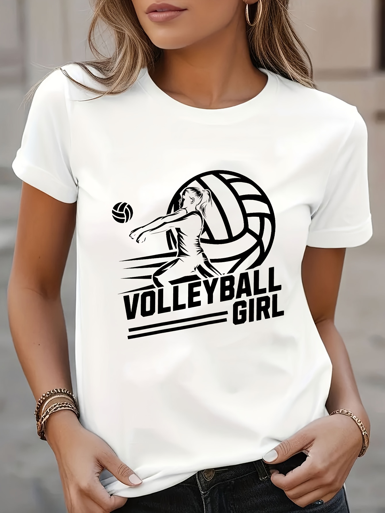 T-shirt graphique de volley-ba - Women'S Volleyball Accessories avis et prix
