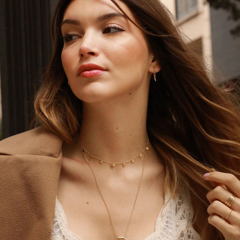 Collier délicat à petites pièc - Coin Necklace Delicate avis et prix