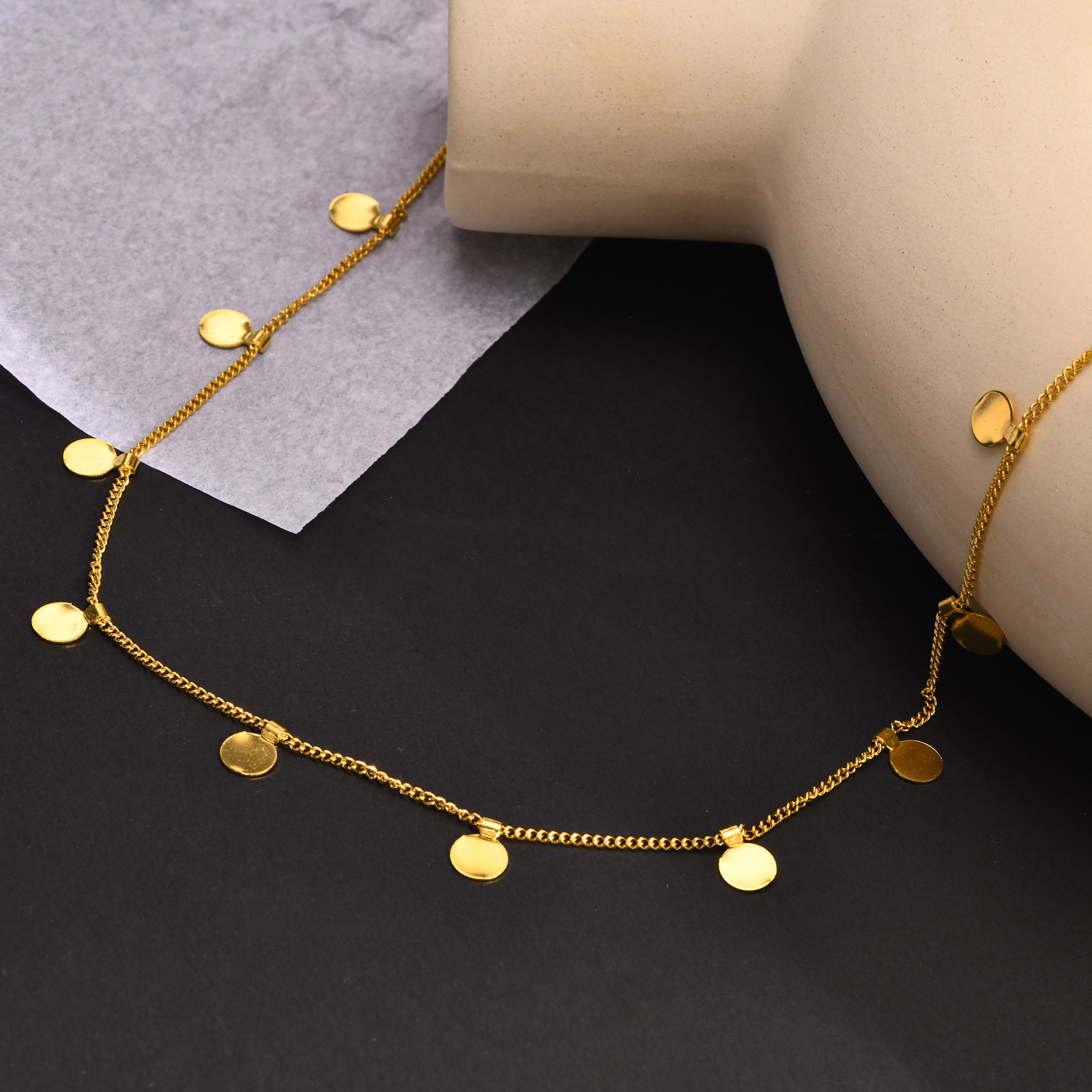 Collier délicat à petites pièc - Coin Necklace Delicate avis et prix