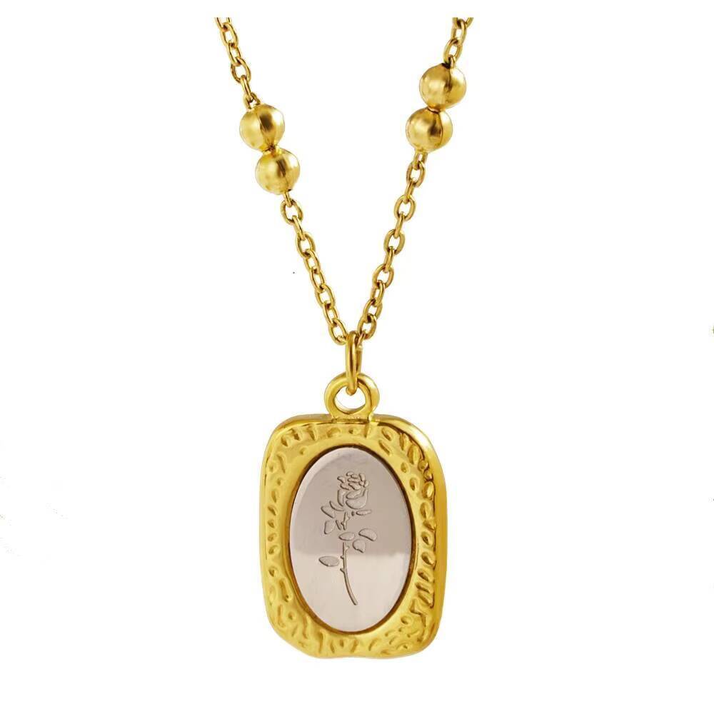 Collier pendentif en acier ino - Coin Necklace Delicate avis et prix